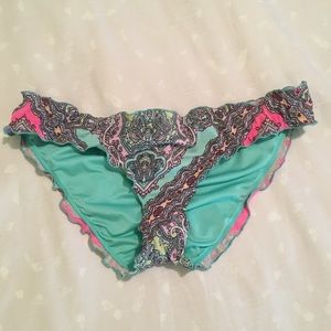 VS Paisley Print Ruffled Bikini Bottoms